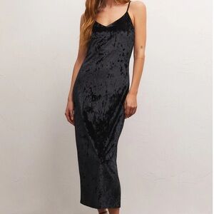Vintage black Crushed Velvet Dress